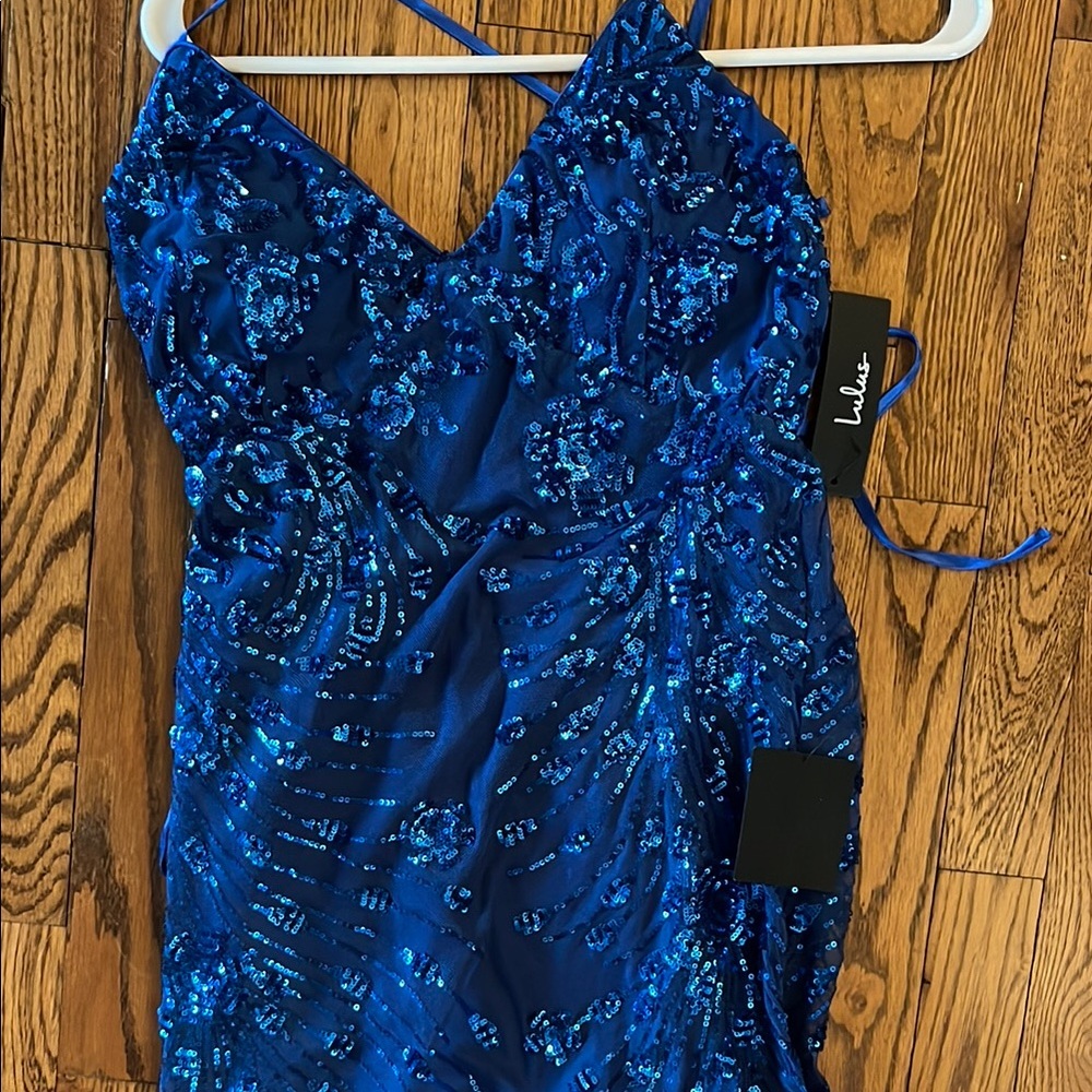Lulus Blue Sequin Dress